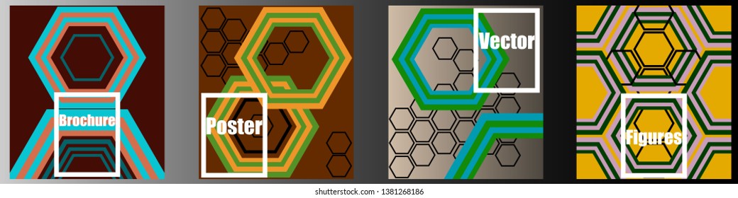 A set of modern abstract Cover Design . Cover Design template for the decoration presentation, brochure, catalog, poster, book, magazine etc. Vector Illustration