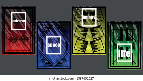 A set of modern abstract Cover Design . Cover Design template for the decoration presentation, brochure, catalog, poster, book, magazine etc. Vector Illustration.
