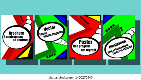 Set of modern abstract cover design with dialogue from comics. Cover design template for decoration, brochure, catalogue, poster, book, magazine presentation etc. vector illustration.