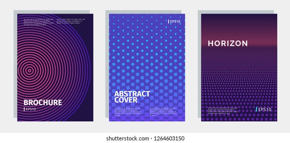 Set of modern abstract covers. Backgrounds for poster, flyer, banner, cover and advertising. Template for cover page A4.