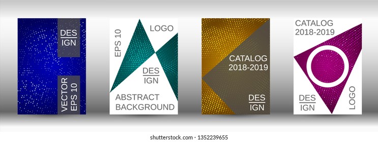 Set of modern abstract covers. Colorful mosaic design. Modern abstract background. Modern design template for banner, poster, booklet, report, magazine.