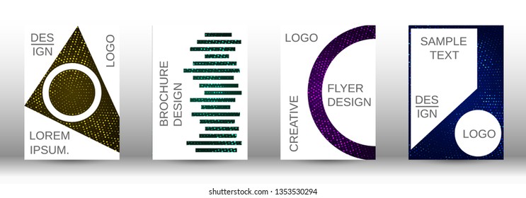 Set of modern abstract covers. Colorful mosaic design. Modern abstract background. Modern design template for banner, poster, booklet, report, magazine.