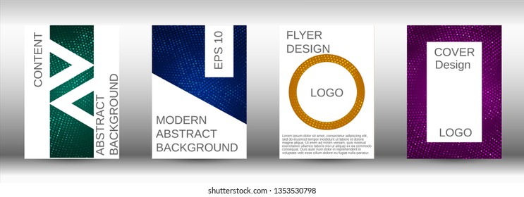 Set of modern abstract covers. Colorful mosaic design. Modern abstract background. Modern design template for banner, poster, booklet, report, magazine.