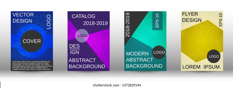 Set of modern abstract covers. Colorful mosaic design. Modern abstract background. Modern design template for banner, poster, booklet, report, magazine.