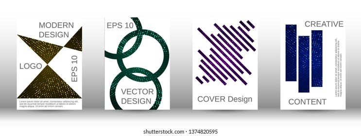 Set of modern abstract covers. Colorful mosaic design. Modern abstract background. Modern design template for banner, poster, booklet, report, magazine.