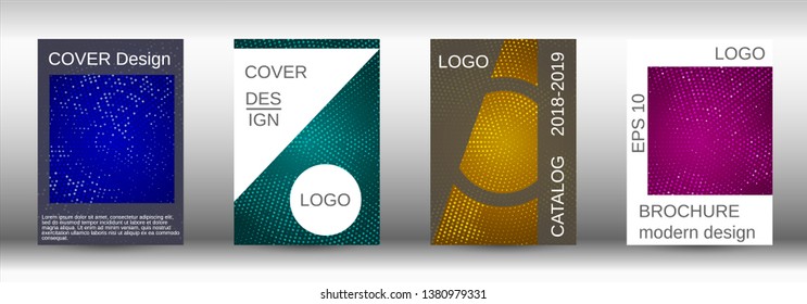 Set of modern abstract covers. Colorful mosaic design. Modern abstract background. Modern design template for banner, poster, booklet, report, magazine.