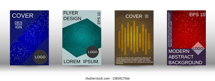 Set of modern abstract covers. Colorful mosaic design. Modern abstract background. Modern design template for banner, poster, booklet, report, magazine.