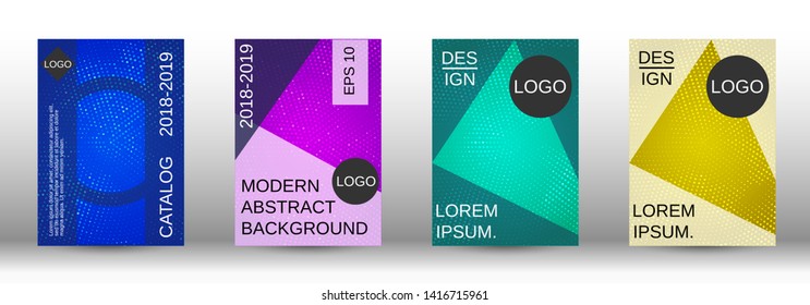 Set of modern abstract covers. Colorful mosaic design. Modern abstract background. Modern design template for banner, poster, booklet, report, magazine.