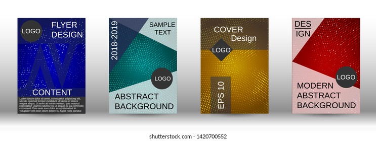 Set of modern abstract covers. Colorful mosaic design. Modern abstract background. Modern design template for banner, poster, booklet, report, magazine.