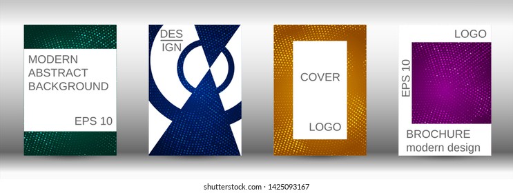 Set of modern abstract covers. Colorful mosaic design. Modern abstract background. Modern design template for banner, poster, booklet, report, magazine.