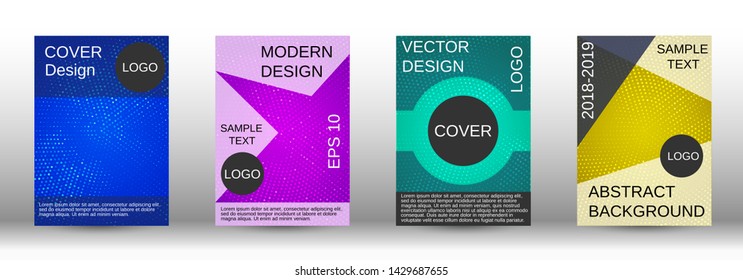 Set of modern abstract covers. Colorful mosaic design. Modern abstract background. Modern design template for banner, poster, booklet, report, magazine.