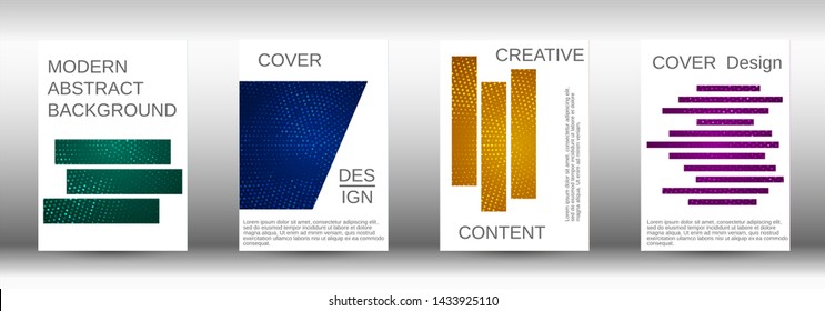 Set of modern abstract covers. Colorful mosaic design. Modern abstract background. Modern design template for banner, poster, booklet, report, magazine.