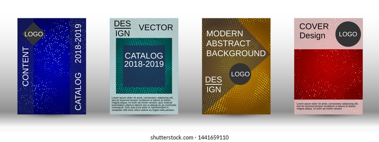 Set of modern abstract covers. Colorful mosaic design. Modern abstract background. Modern design template for banner, poster, booklet, report, magazine.