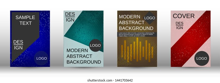 Set of modern abstract covers. Colorful mosaic design. Modern abstract background. Modern design template for banner, poster, booklet, report, magazine.