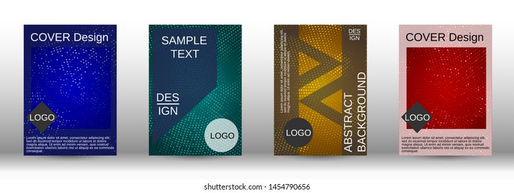 Set of modern abstract covers. Colorful mosaic design. Modern abstract background. Modern design template for banner, poster, booklet, report, magazine.