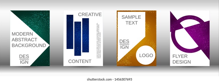 Set of modern abstract covers. Colorful mosaic design. Modern abstract background. Modern design template for banner, poster, booklet, report, magazine.