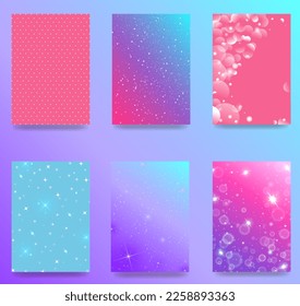 Set of modern abstract covers. Cool composition of gradient shapes. Futuristic design. Vector illustration