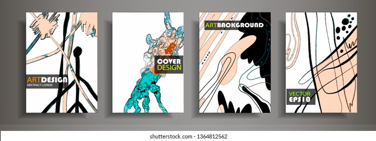 Set of modern abstract covers. Funny colorful form composition. Eps10 vector.