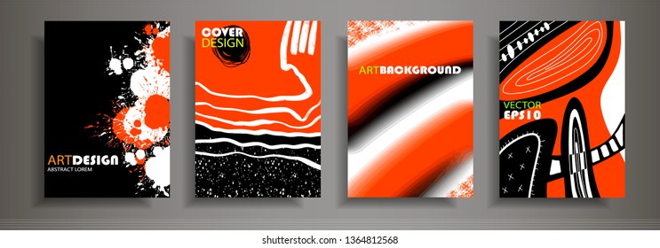 Set of modern abstract covers. Funny colorful form composition. Eps10 vector.