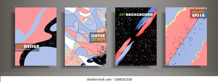 Set of modern abstract covers. Funny colorful form composition. Eps10 vector.