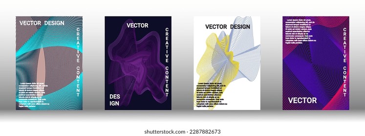 A set of modern abstract covers with abstract gradient linear waves.