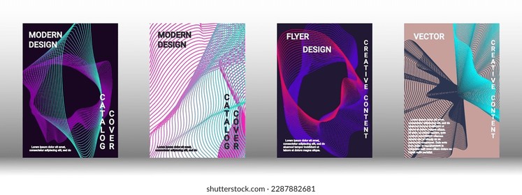 A set of modern abstract covers with abstract gradient linear waves.