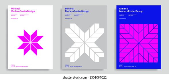 Set of modern abstract design templates with simple geometric shapes. Trendy color background. Applicable for covers, brochures, flyers, presentations, identity and banners. Vector illustration. Eps10