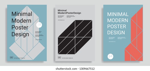 Conjunto de modelos de design abstratos modernos com formas geométricas simples. Fundo de cores da moda. Aplicável a capas, brochuras, folhetos, apresentações, identidade e faixas. Ilustração vetorial. Eps10