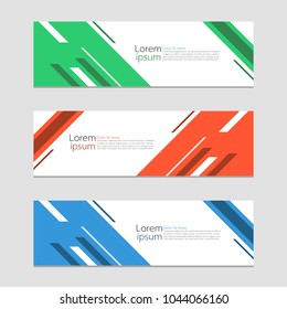 Set of modern abstract design web banners template. Vector illustration