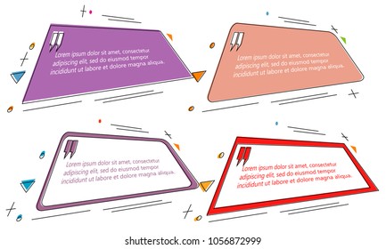 set of modern abstract doodle polygonal geometric quote box bubble speech talk frame dialog marks quotation template illustration vector
