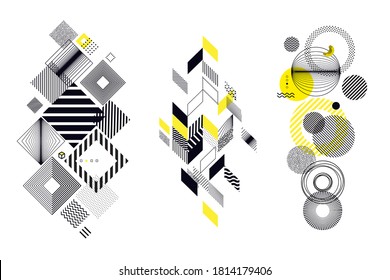 Conjunto de elementos abstractos modernos para diseño gráfico y web. Conceptos de ilustración vectorial para banners y publicaciones en redes sociales, plantillas de presentación y reportajes empresariales, material de marketing, diseño de impresión