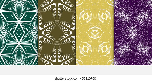 set of Modern abstract floral pattern. vector illustration. for invitation, bridal, wedding, wallpaper