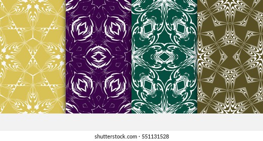 set of Modern abstract floral pattern. vector illustration. for invitation, bridal, wedding, wallpaper