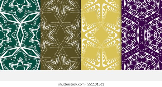 set of Modern abstract floral pattern. vector illustration. for invitation, bridal, wedding, wallpaper