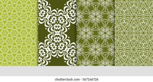set of Modern abstract floral pattern. vector illustration. for invitation, wallpaper