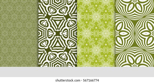 set of Modern abstract floral pattern. vector illustration. for invitation, wallpaper