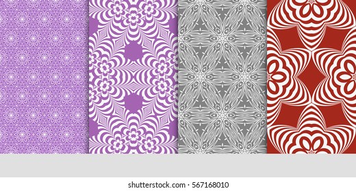 set of Modern abstract floral pattern. vector illustration. for invitation, wallpaper