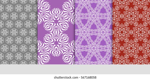set of Modern abstract floral pattern. vector illustration. for invitation, wallpaper
