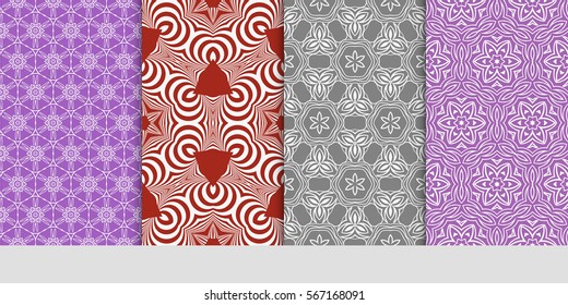 set of Modern abstract floral pattern. vector illustration. for invitation, wallpaper