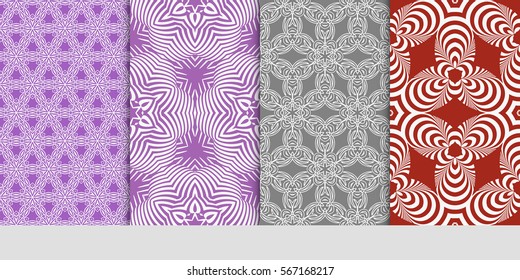 set of Modern abstract floral pattern. vector illustration. for invitation, wallpaper