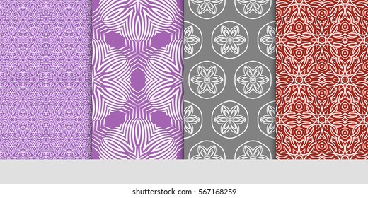 set of Modern abstract floral pattern. vector illustration. for invitation, wallpaper