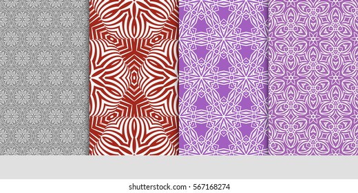 set of Modern abstract floral pattern. vector illustration. for invitation, wallpaper