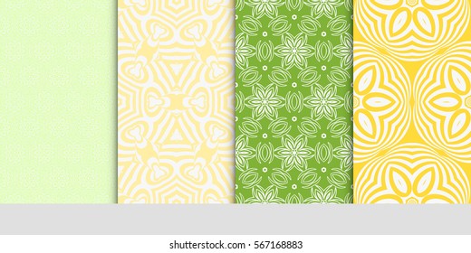 set of Modern abstract floral pattern. vector illustration. for invitation, wallpaper