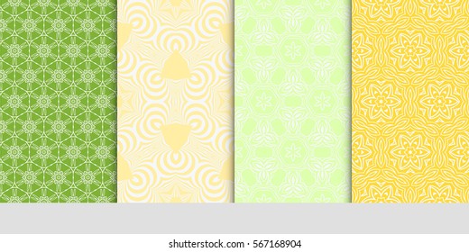 set of Modern abstract floral pattern. vector illustration. for invitation, wallpaper