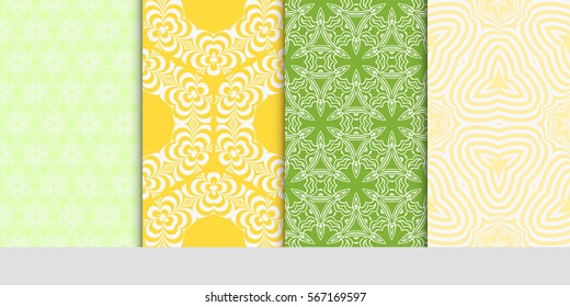 set of Modern abstract floral pattern. vector illustration. for invitation, wallpaper
