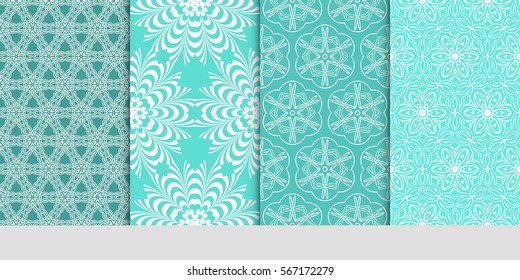 set of Modern abstract floral pattern. vector illustration. for invitation, wallpaper