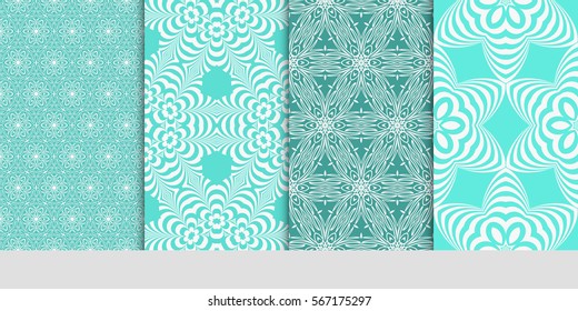 set of Modern abstract floral pattern. vector illustration. for invitation, wallpaper