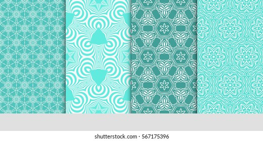 set of Modern abstract floral pattern. vector illustration. for invitation, wallpaper