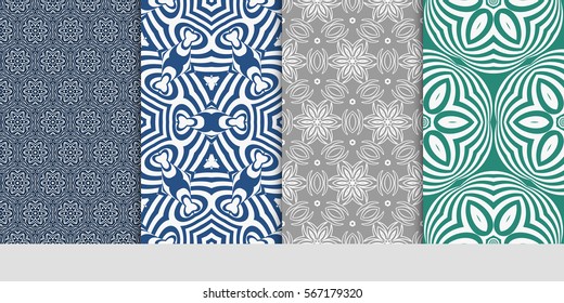 set of Modern abstract floral pattern. vector illustration. for invitation, wallpaper