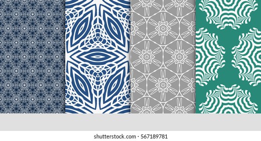 set of Modern abstract floral pattern. vector illustration. for invitation, wallpaper